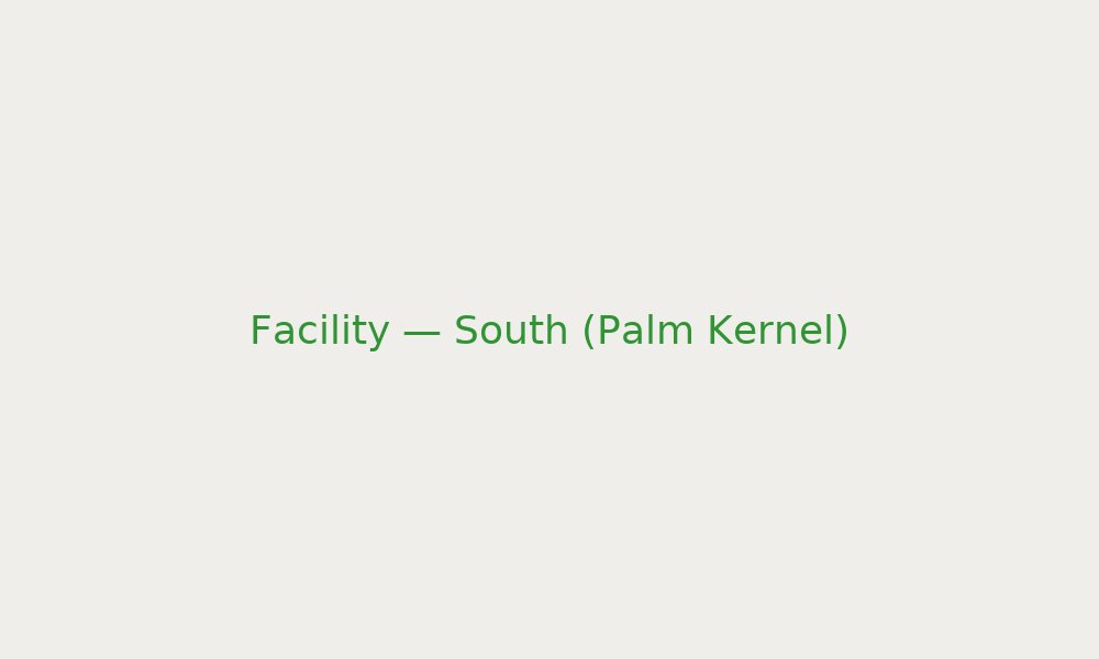 South facility — palm kernel feedstock